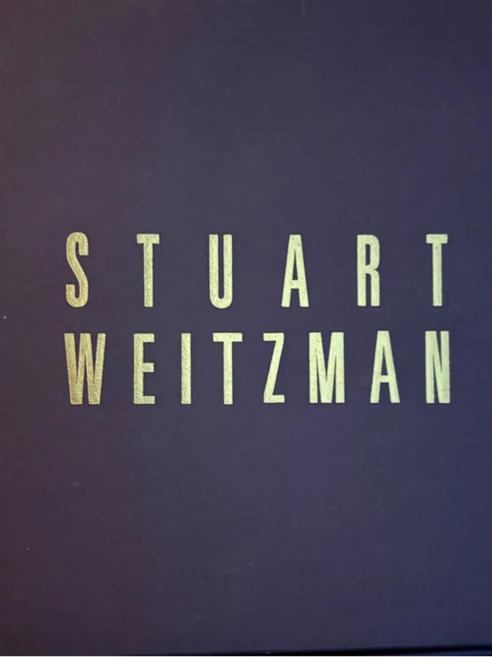 Stuart Weitzman Navy Box with Gold Lettering - Picture 1 of 7